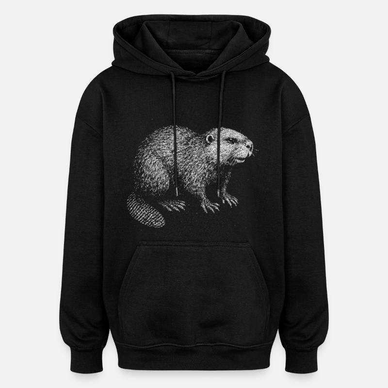 Ein Biber - Oversized Unisex Hoodie - Schwarz