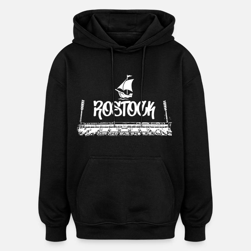 Rostock pour toujours - Sweat à capuche oversize unisexe - noir