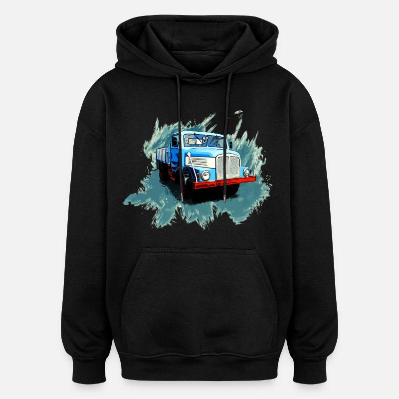 Ostkraft sur roues - Sweat à capuche oversize unisexe - noir