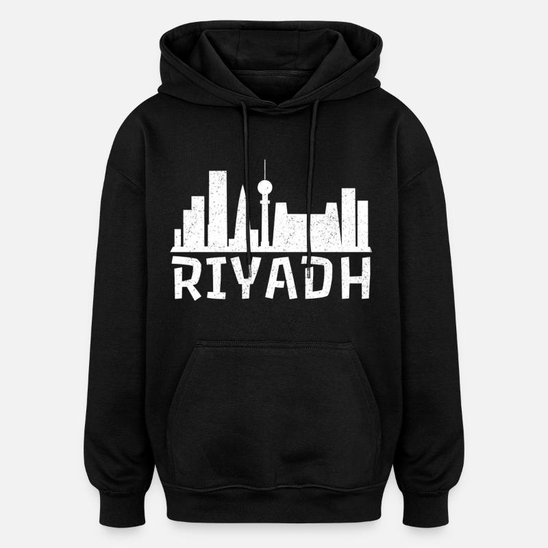 Riyadh Skyline Bold - Oversized Unisex Hoodie - black