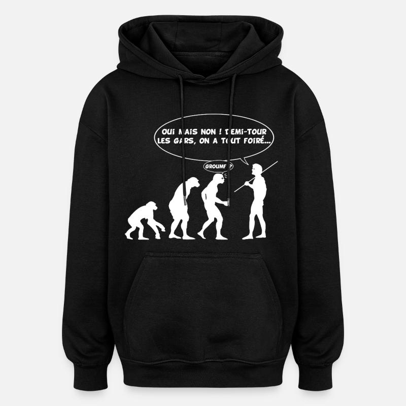 Evolutionsfehler (weiß) - Oversized Unisex Hoodie - Schwarz