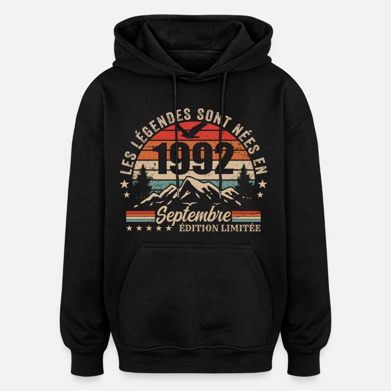 légendaire depuis septembre 1992 | septembre 1992 - Sweat à capuche oversize unisexe - noir