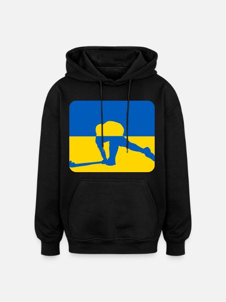 Ukraine Peace Hockey Design - Oversized Unisex Hoodie - black