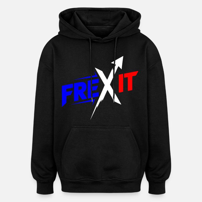 Frexit Bleu blanc rouge - Sweat à capuche oversize unisexe - noir