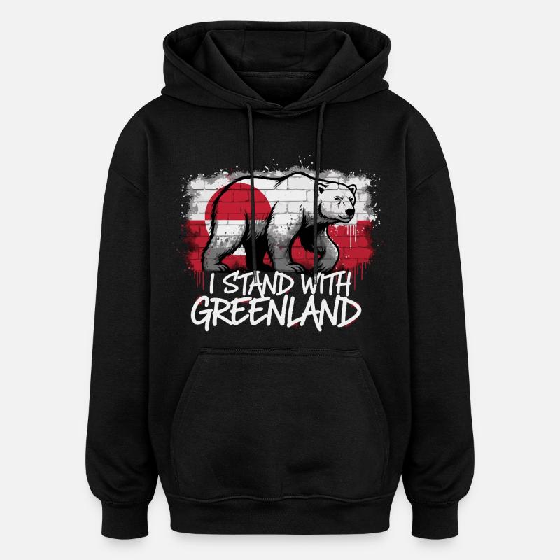 I Stand With Greenland – Eisbär - Oversized Unisex Hoodie - Schwarz