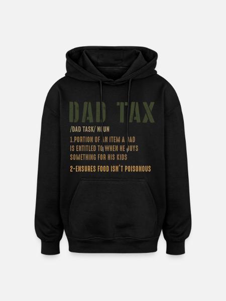 Dad Tax: Dad Duty Definition Tee - Oversized Unisex Hoodie - black