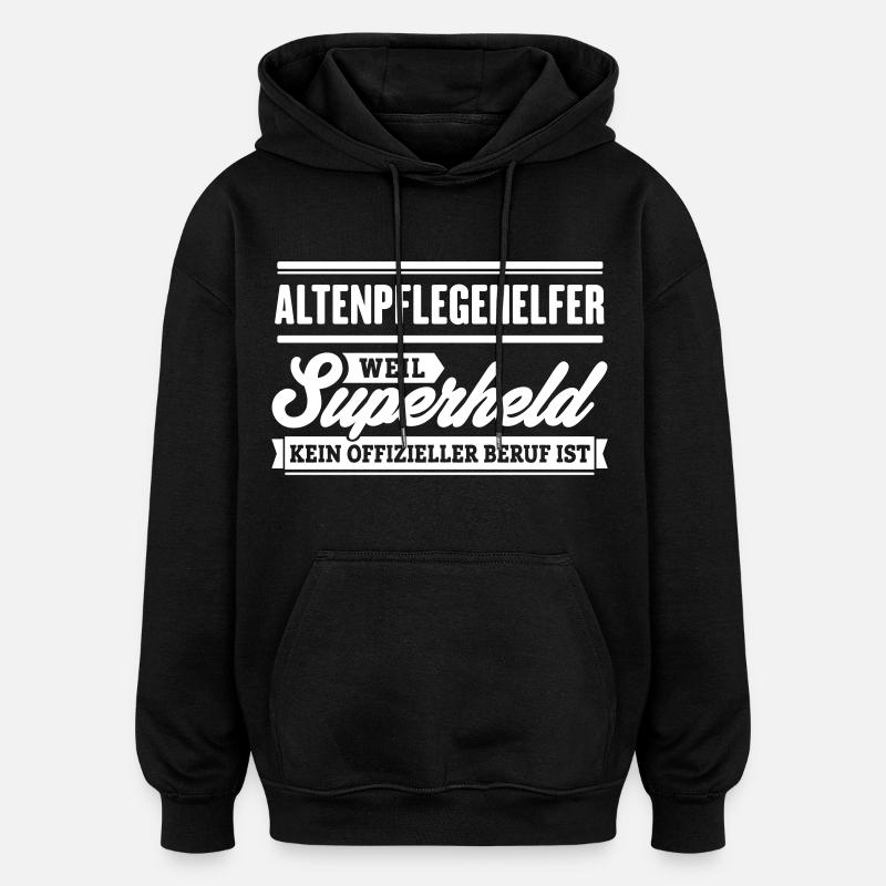 Superheld Altenpflegehelfer - Oversized Unisex Hoodie - Schwarz