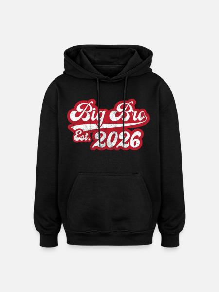 Big Bro Est 2026 - Oversized Unisex Hoodie - black