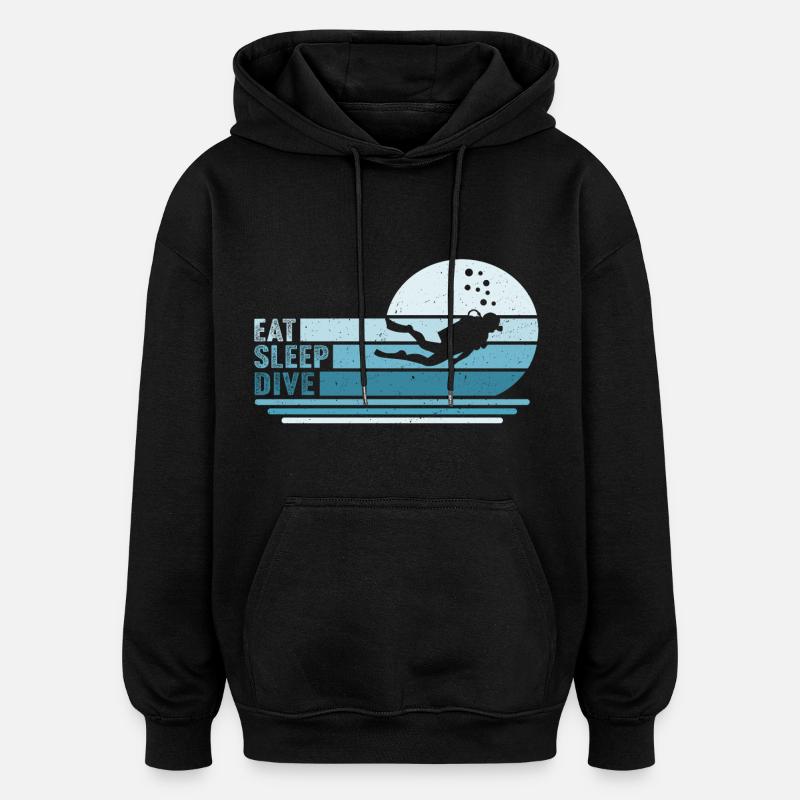 Eat Sleep dive - Oversized Unisex Hoodie - black