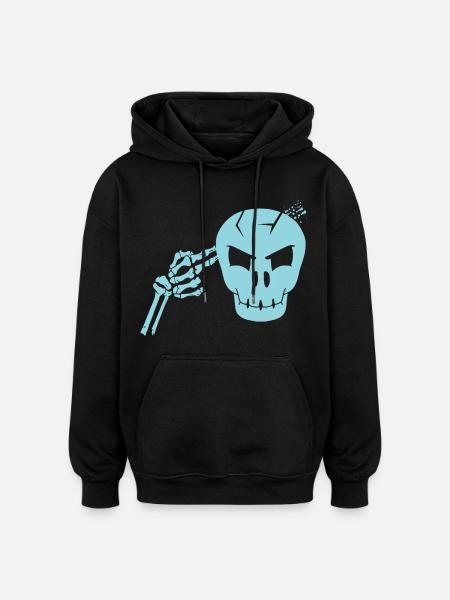 Skull head shot - Oversized Unisex Hoodie - black
