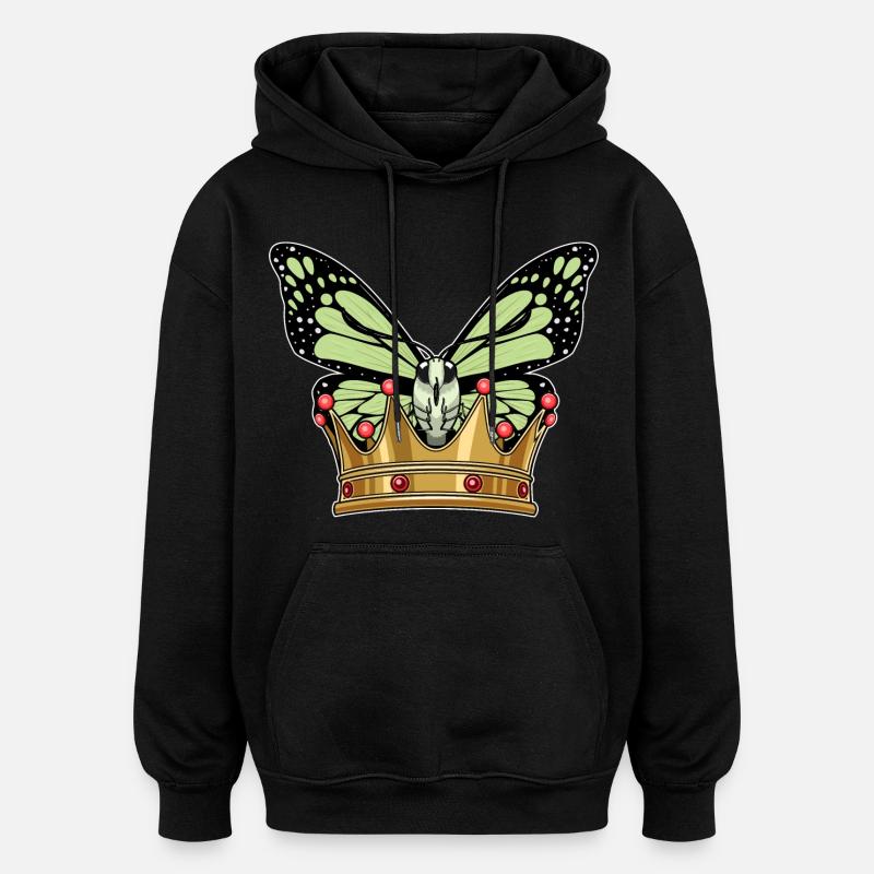 Couronne de papillon - Sweat à capuche oversize unisexe - noir