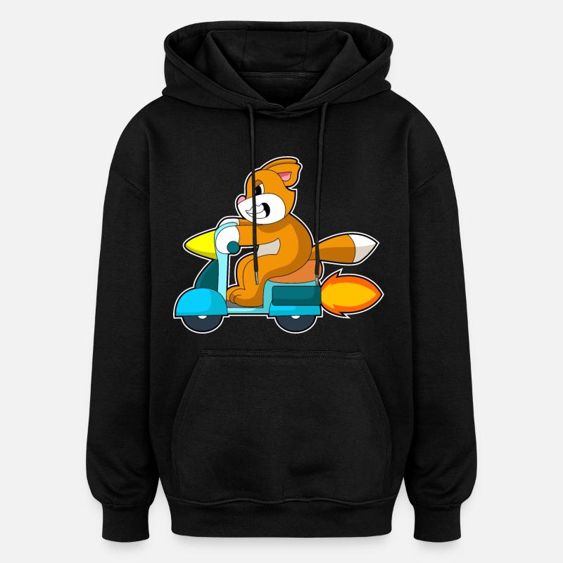 Katze Motorroller - Oversized Unisex Hoodie - Schwarz