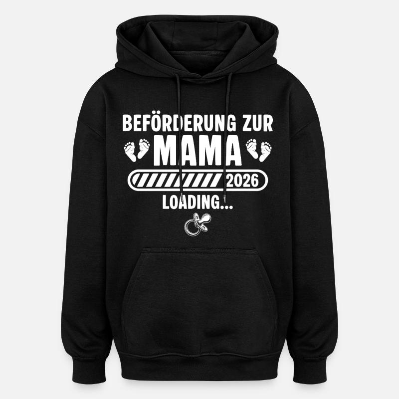 Annonce de grossesse de maman 2026 - Sweat à capuche oversize unisexe - noir