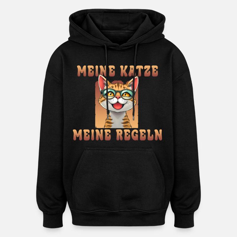 Mon chat Mes règles - Sweat à capuche oversize unisexe - noir