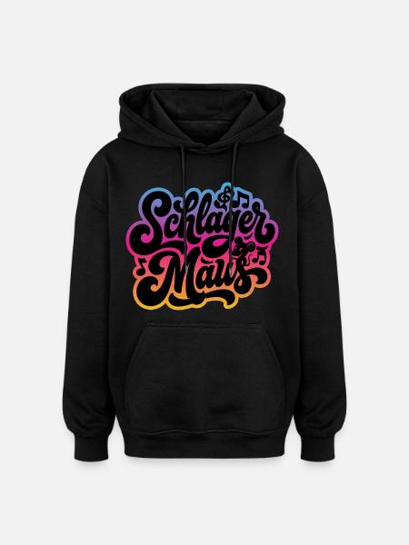 Schlager Maus - Schlagermaus - Schlagermusik - Oversized Unisex Hoodie - black