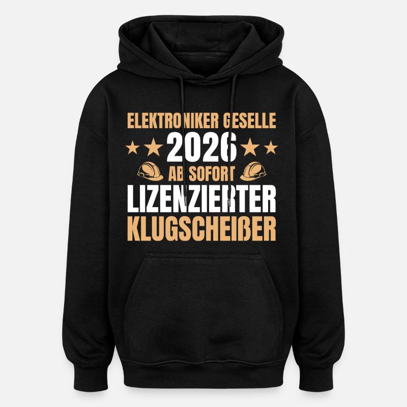 Electronics Technician Journeyman 2026 Completed Training - Oversized Unisex Hoodie - black