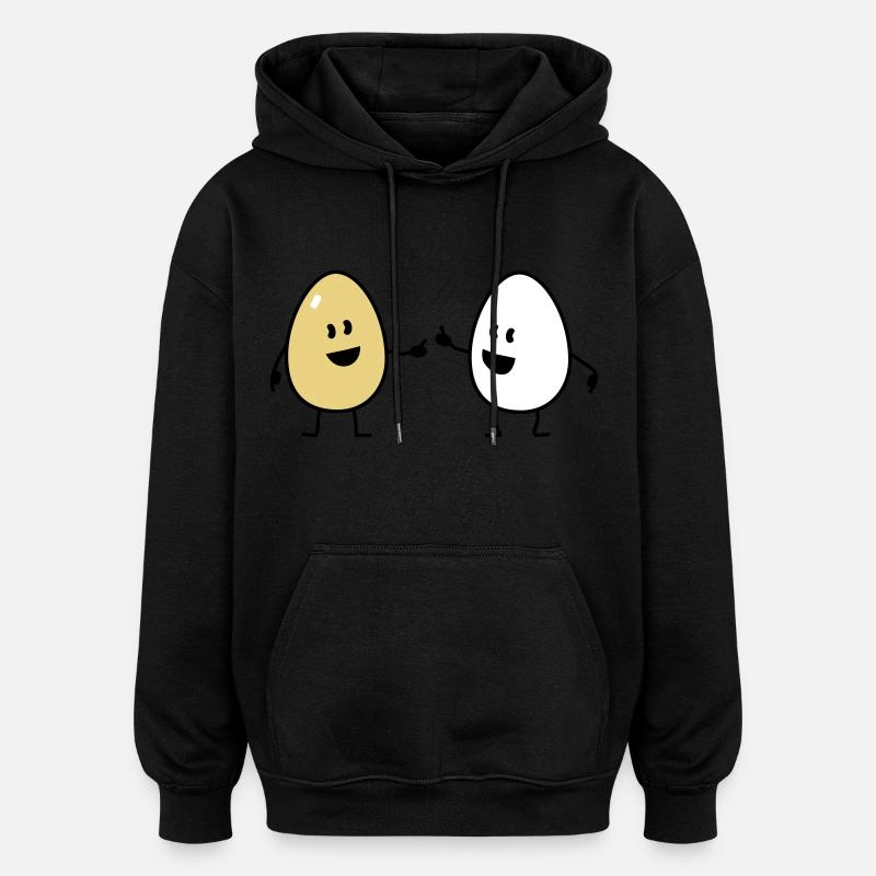 eggs - Sweat à capuche oversize unisexe - noir