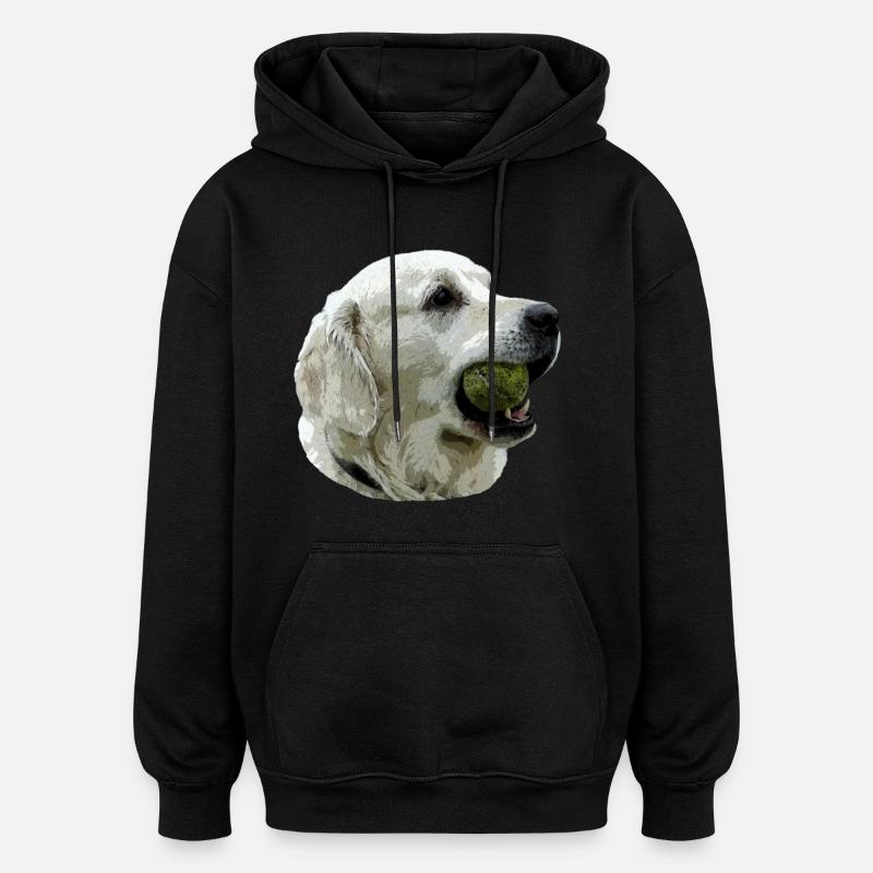 Labrador avec la bille - Sweat à capuche oversize unisexe - noir