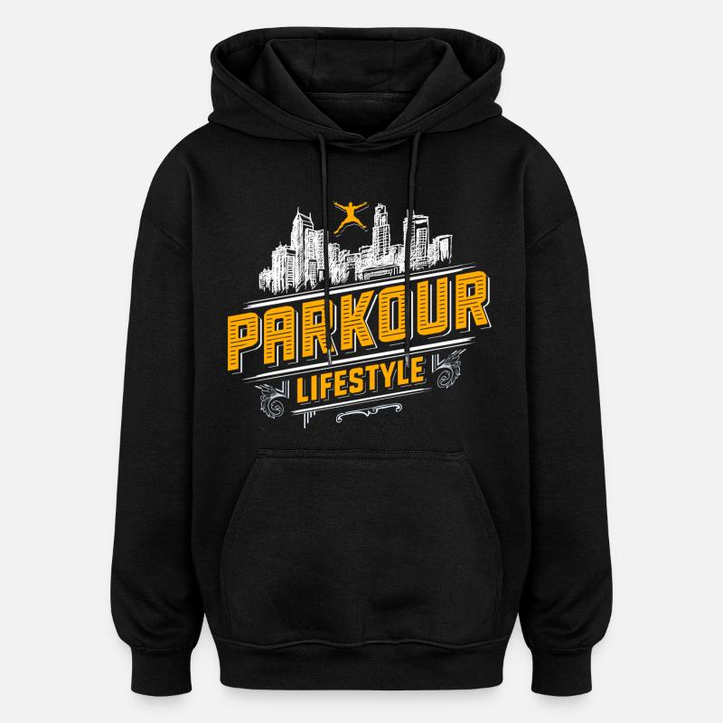 Parkour - Freerunning - Parcour - Sweat à capuche oversize unisexe - noir