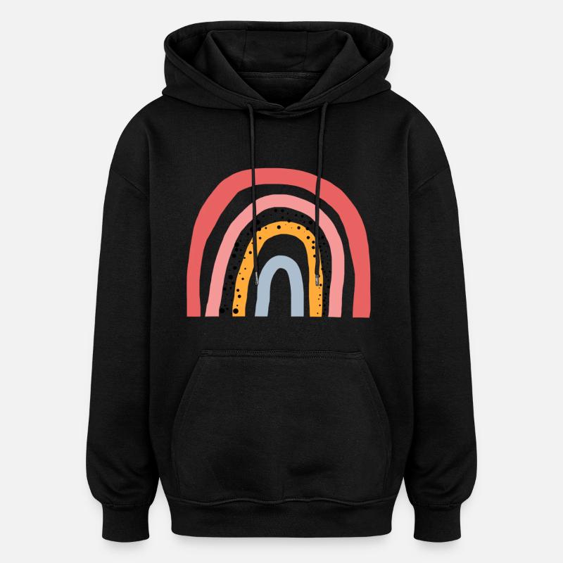 Arc-en-ciel - Amour - Tendance Rainbow - Sweat à capuche oversize unisexe - noir