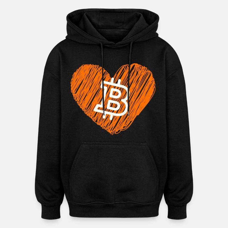 Bitcoin Crypto Cryptocurrency Splash - Oversized Unisex Hoodie - black