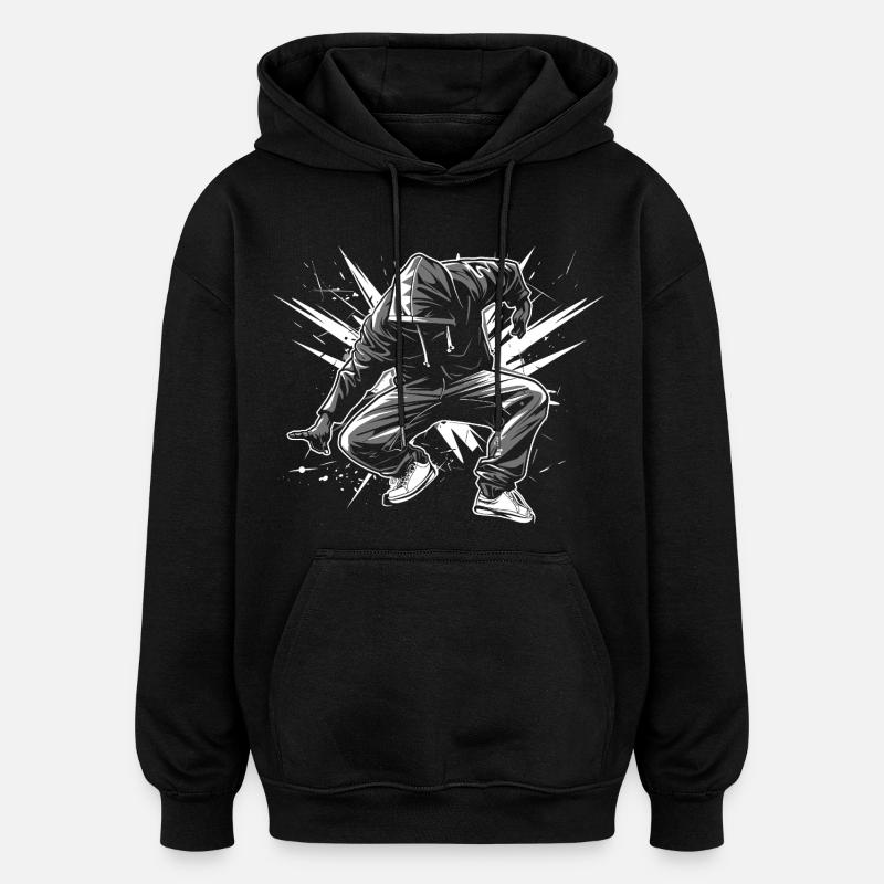 Breakdancers - Sweat à capuche oversize unisexe - noir