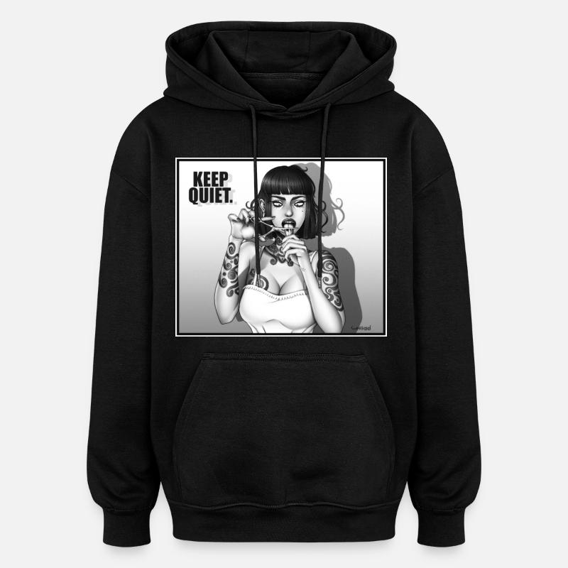 KEEP_QUIET - Oversized Unisex Hoodie - black