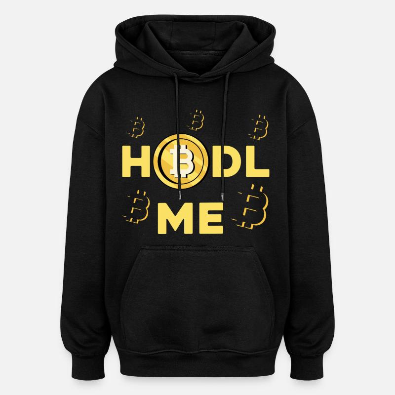 HODL ME Bitcoin Logo - Sweat à capuche oversize unisexe - noir