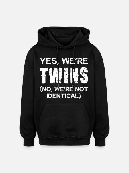 Twin joke: Not identical - Oversized Unisex Hoodie - black