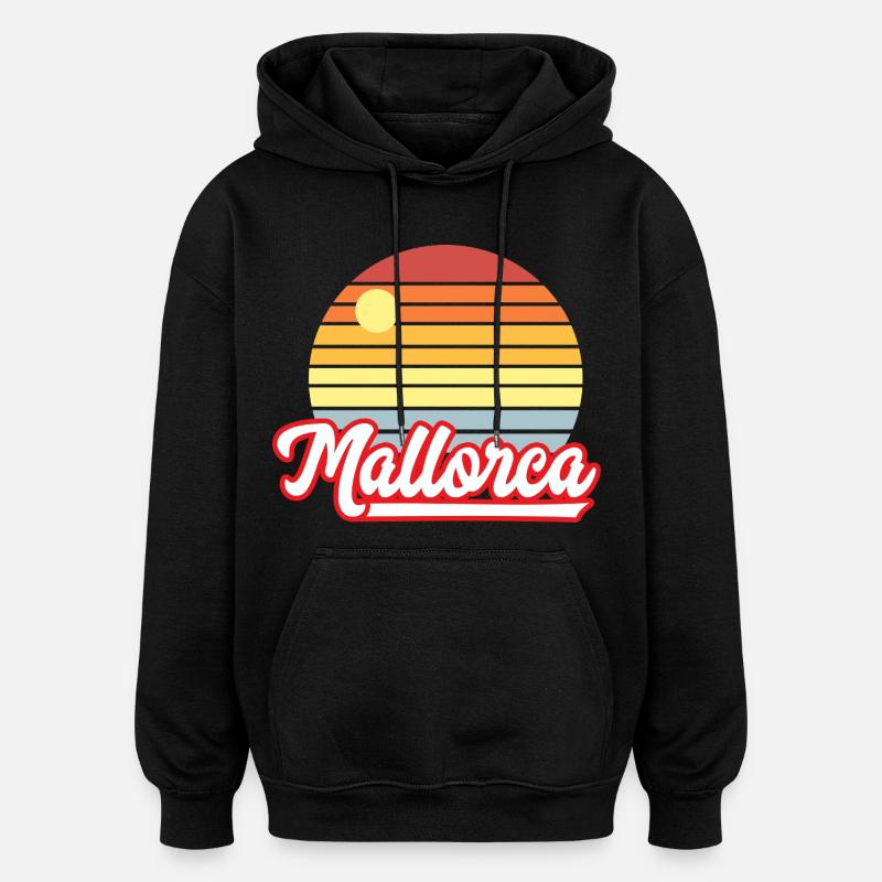 Majorque, vacances - Sweat à capuche oversize unisexe - noir