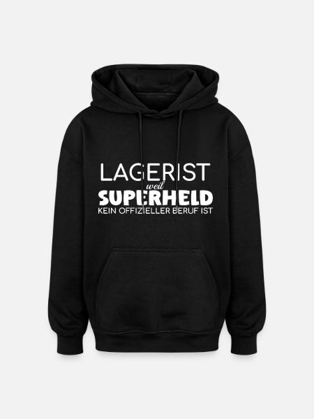 Lagerist Superheld - Oversized Unisex Hoodie - Schwarz