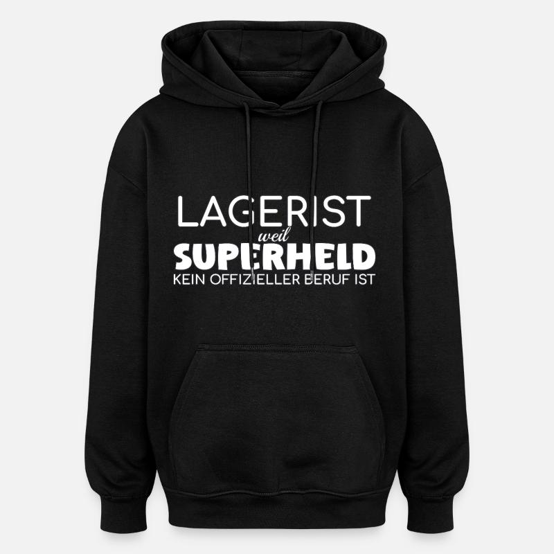 Super-héros magasinier - Sweat à capuche oversize unisexe - noir