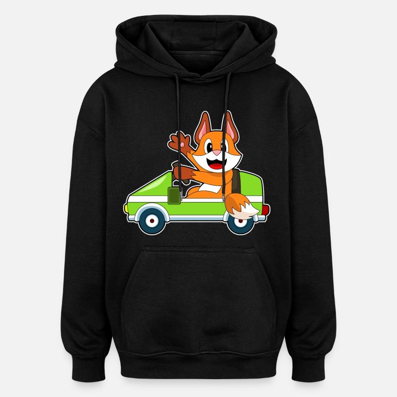 Voiture Fuchs - Sweat à capuche oversize unisexe - noir