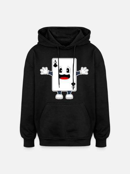 Poker Poker Cards - Oversized Unisex Hoodie - black