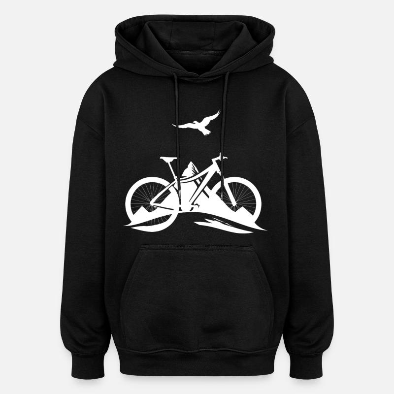 Mountainbiken - Oversized Unisex Hoodie - Schwarz