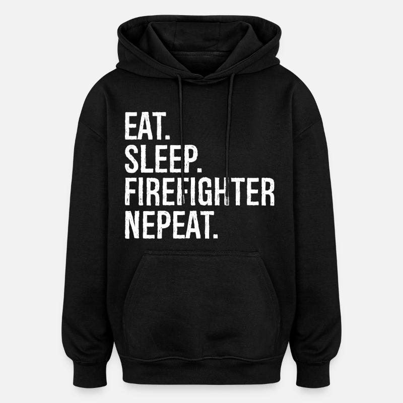 Manger Dormir Pompier Nepeat - Sweat à capuche oversize unisexe - noir