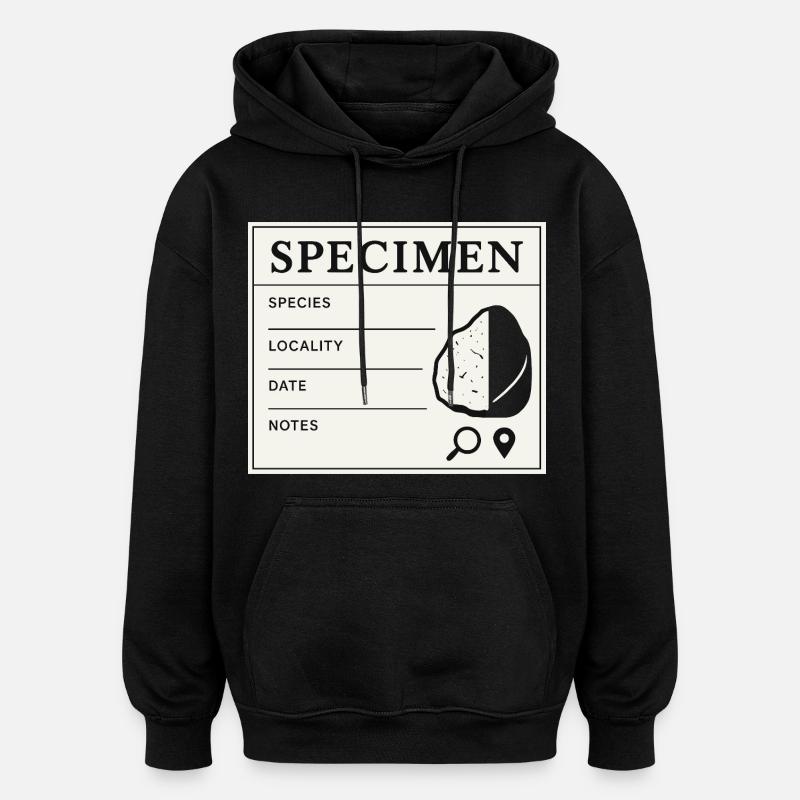 Étiquette de collection d’échantillons géologiques fossiles - Sweat à capuche oversize unisexe - noir