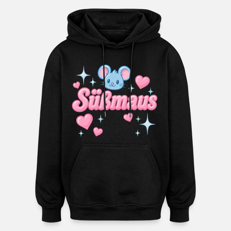 Sweet Mouse - design de déclaration y2K - Sweat à capuche oversize unisexe - noir