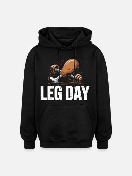 Leg Day Kraftduell - Oversized Unisex Hoodie - Schwarz