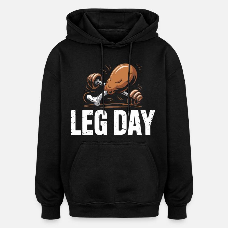 Leg Day Kraftduell - Oversized Unisex Hoodie - Schwarz
