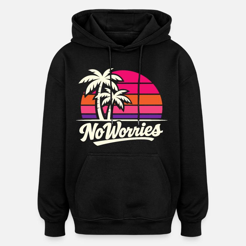 Aucun problème - Sweat à capuche oversize unisexe - noir