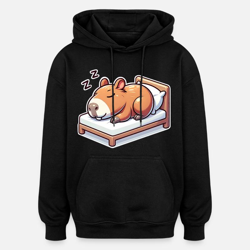 Schlafender Capybara - Oversized Unisex Hoodie - Schwarz