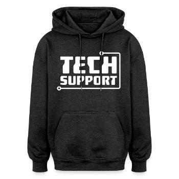 Technischer Support - Oversized Unisex Hoodie - Anthrazit - Vorne - Noah (186cm)