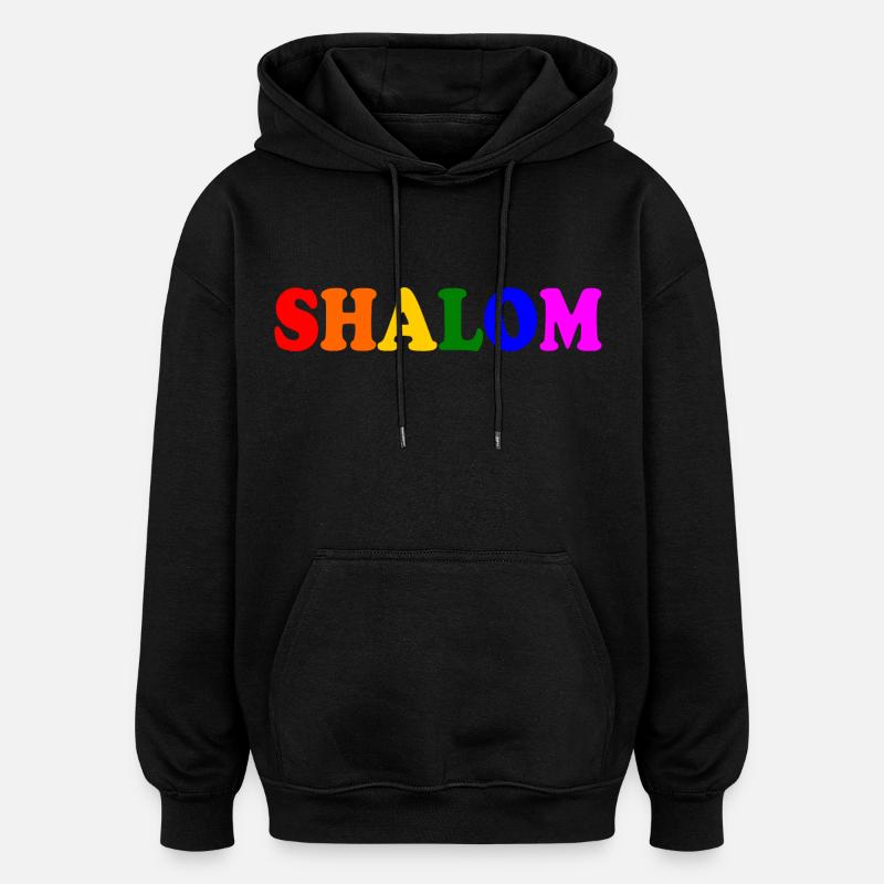 Shalom - Sweat à capuche oversize unisexe - noir