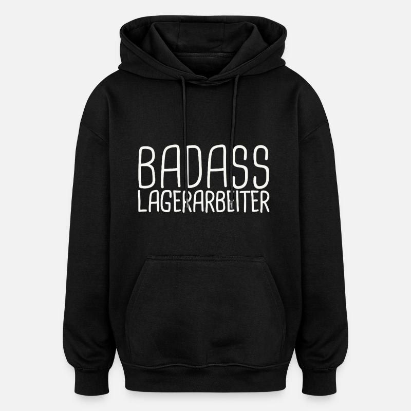 Employé d’entrepôt Badass - Sweat à capuche oversize unisexe - noir