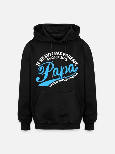 Parfait Papa - Sweat à capuche oversize unisexe - noir