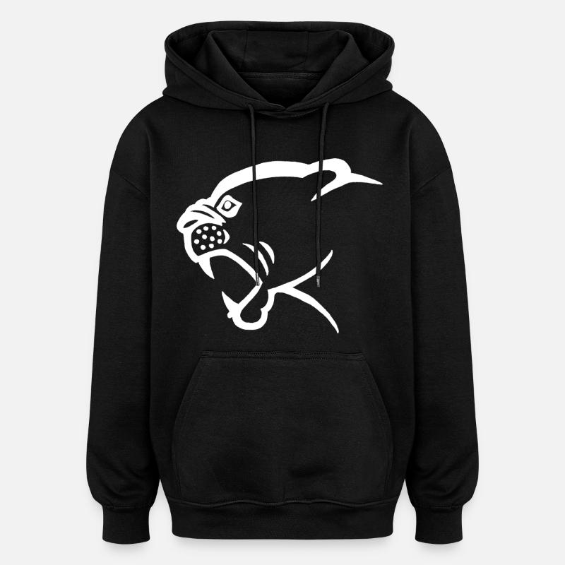 Tête de panthère blanche - Sweat à capuche oversize unisexe - noir