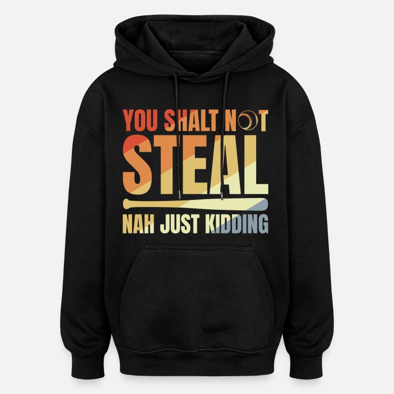 Blague de baseball - Sweat à capuche oversize unisexe - noir