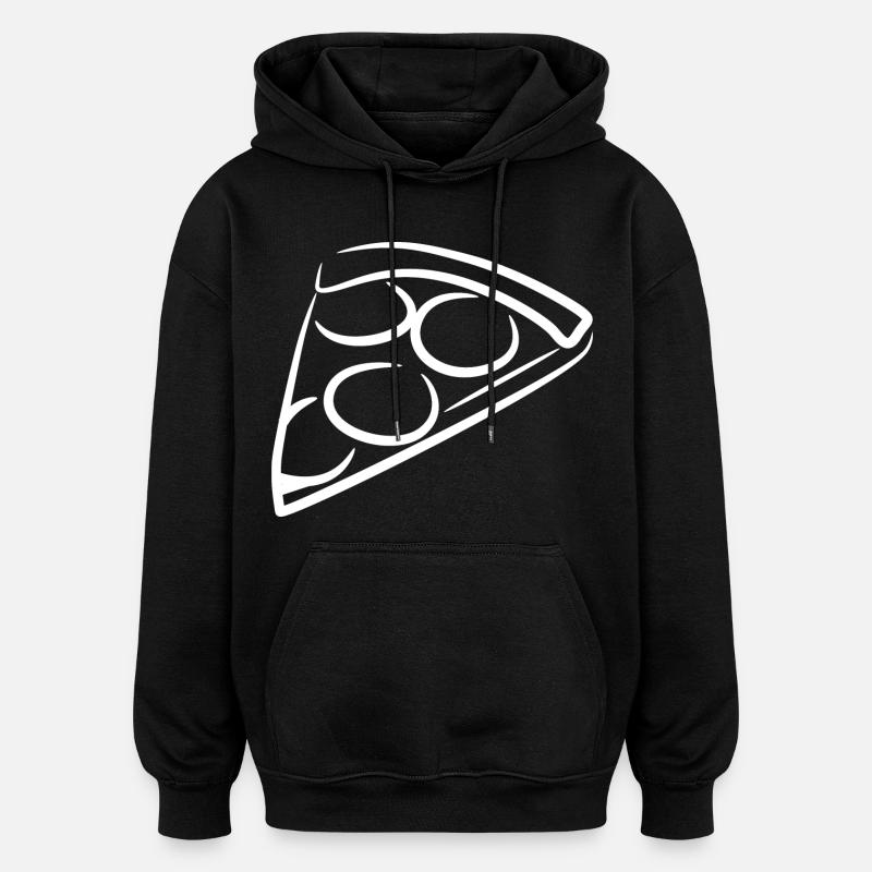 Pizza Skizze - Oversized Unisex Hoodie - Schwarz