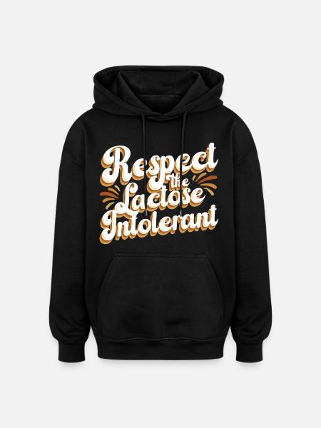 Lactose intolerance Lactose intolerant - Oversized Unisex Hoodie - black
